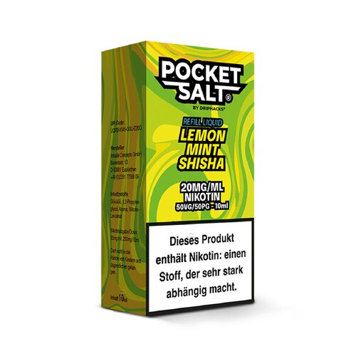 *NEW* Drip Hacks - Pocket Salt - Lemon Mint Shisha - 10ml...