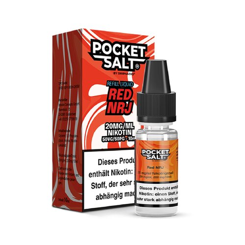 *NEW* Drip Hacks - Pocket Salt - Red NRJ - 10ml - 20mg/ml...